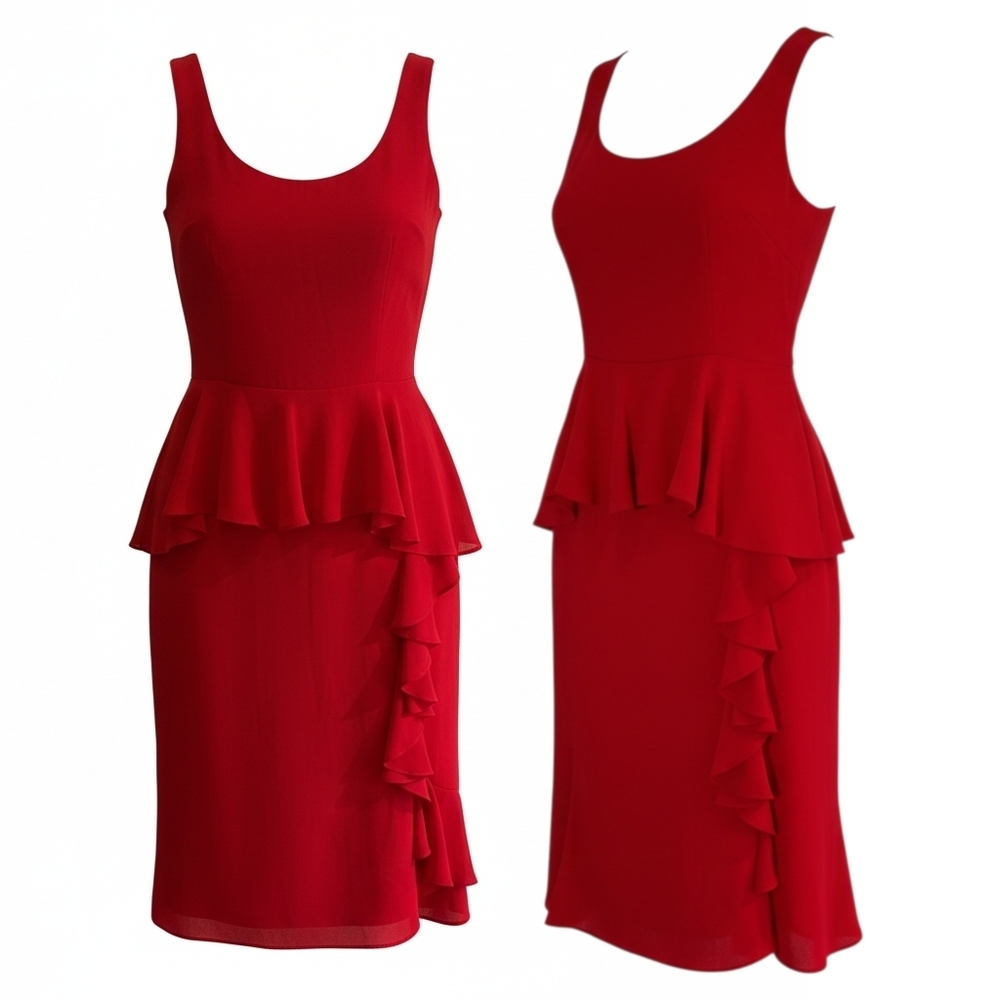 Prabal Gurung Collective Ruffled Midi Dress – Size 0 - Red
